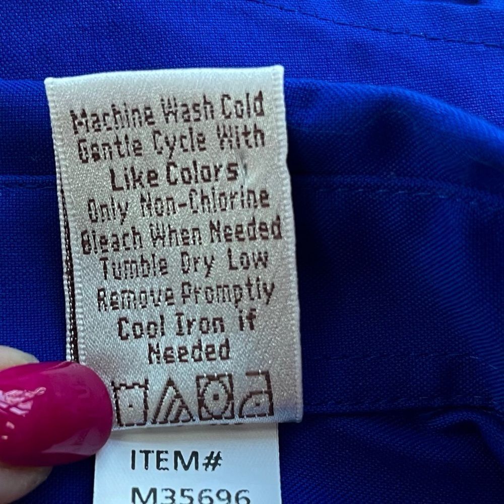 Drapers & Damons Blue 💯 Cotton Button Down Shirt Sz 12 - Picture 8 of 8